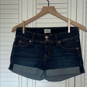 Hudson Jeans Dark Blue Rolled Cuff Denim Shorts